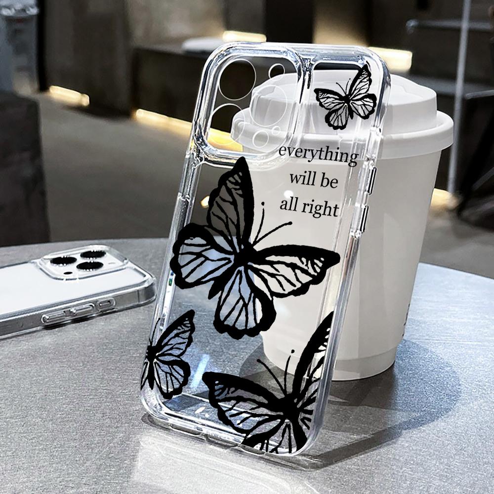 Trendy Butterfly Phone Case For Xiaomi 17 Pro Max 15T 14T 13T 12T Pro For Xiaomi 15 14 13 12 Mi 11 Lite 5G Transparent TPU Cover