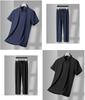 Yucahype Summer Lightweight Polo Short Collared Breathable Stretch Cool To the Casual Office Sizes and 50s Men's Set, Shirt, Sleeves, Pants, Fabric,