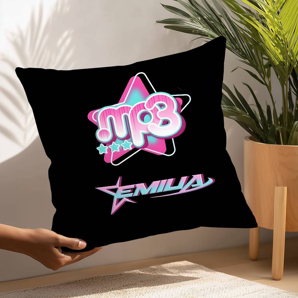 Singer Emilia Mernes Mp3 Pillow Case Plush Fabric Soft Pillowcase Double Sided Print Cushion Cover Household Gifts