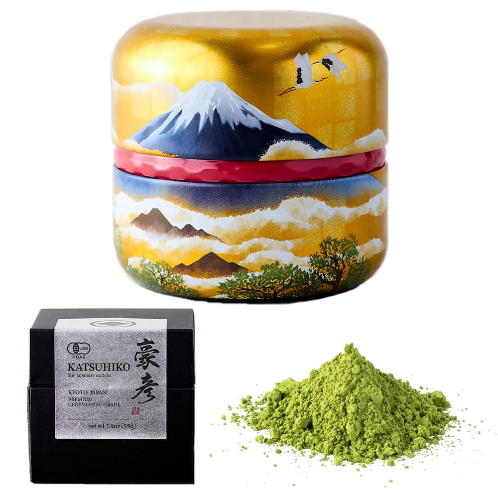 KATSUHIKO Domestic Organic Matcha 55g Ceremony Selected by the 20th generation Kyoto tea established in Organic JAS Comes in a box of domestic jujube