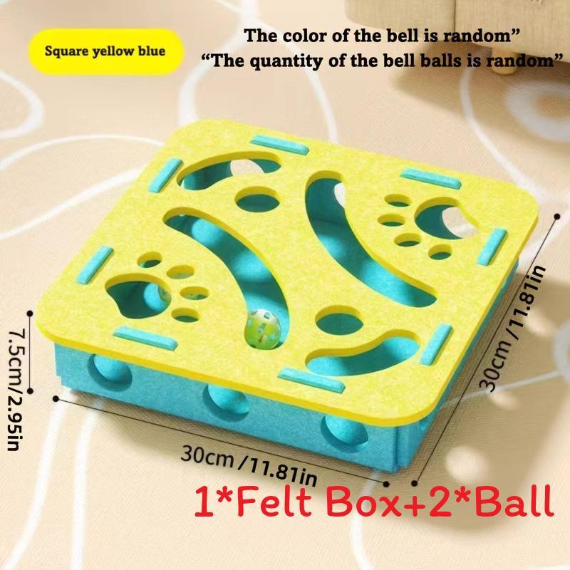 Feather Felt Cat Toy Set With Maze Balls For Interactive Play And Intelligence Development
