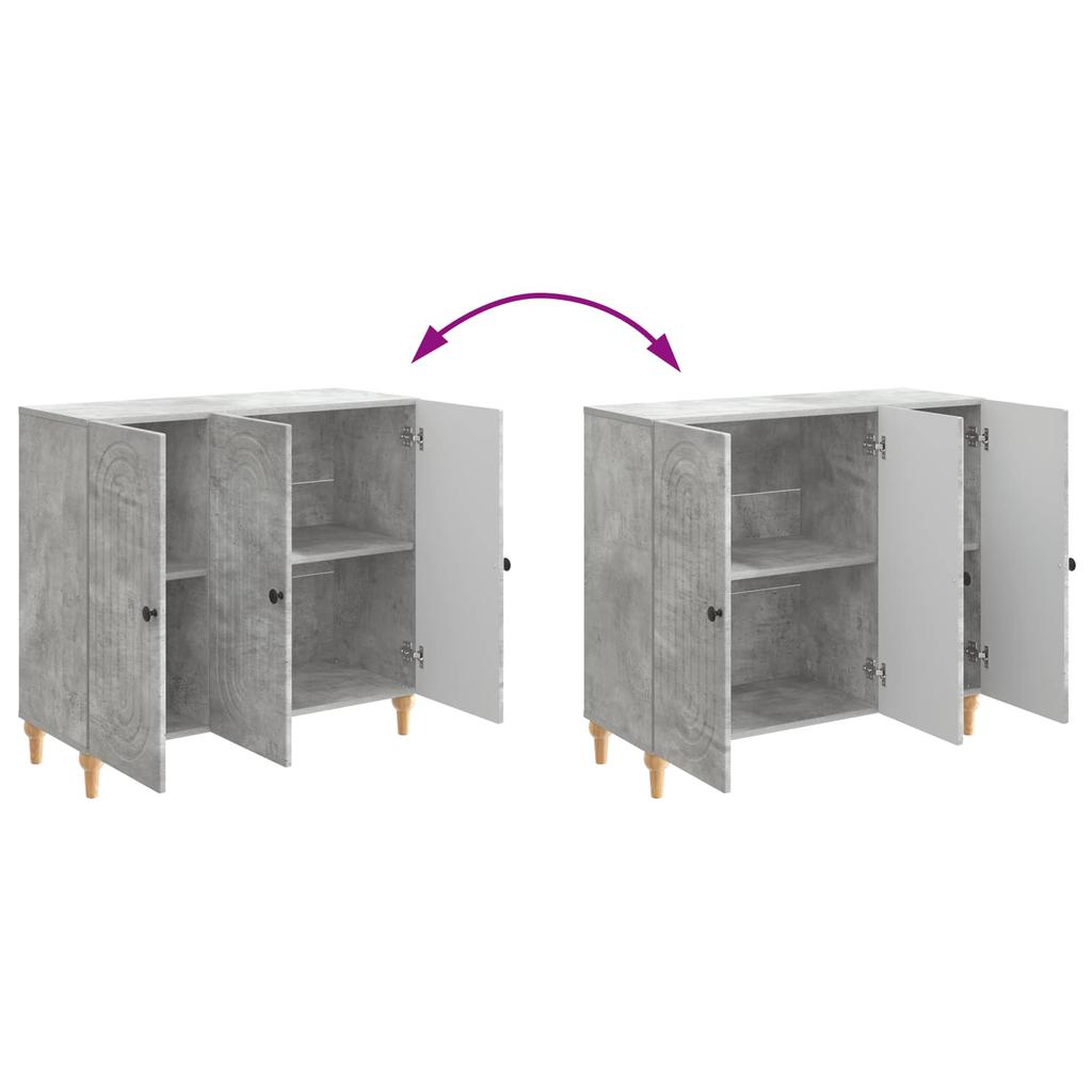 Sideboard Concrete Grey 89 x 34.5 x 80 cm Particleboard