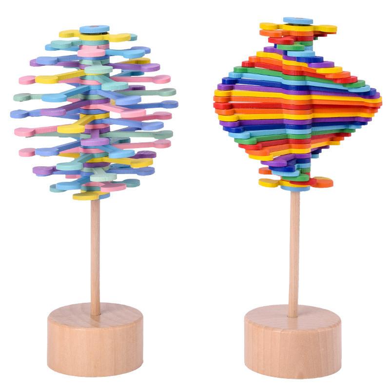 Wooden Rotary Lollipop Puzzle Toy For Office Stress Relief And Brain Teasers