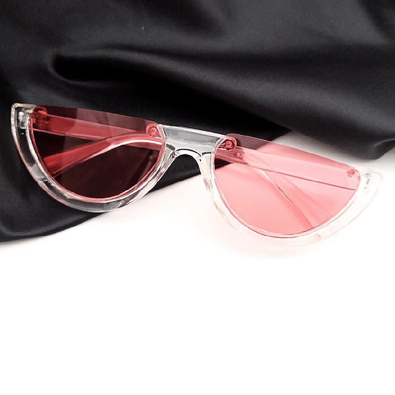 

Women s half-frame cut-edge punk sunglasses Transparent coloured retro glasses Fashion party glasses Simple casual accessories