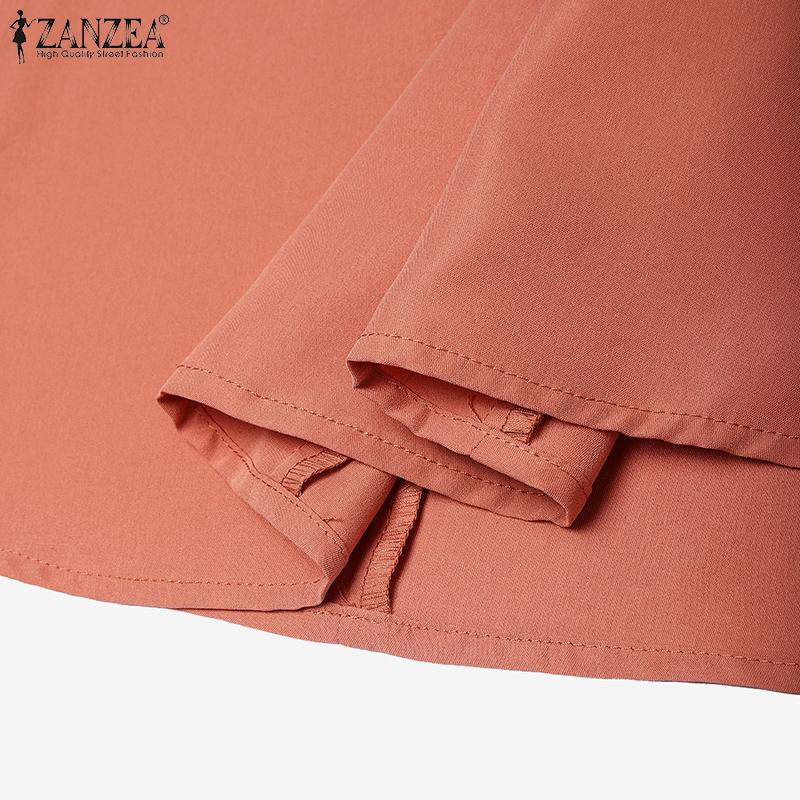 ZANZEA Women Casual Round Neck Summer Short Sleeve Dress