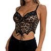 Y2K Velvet Leopard Print Lace-Up Camisole Top