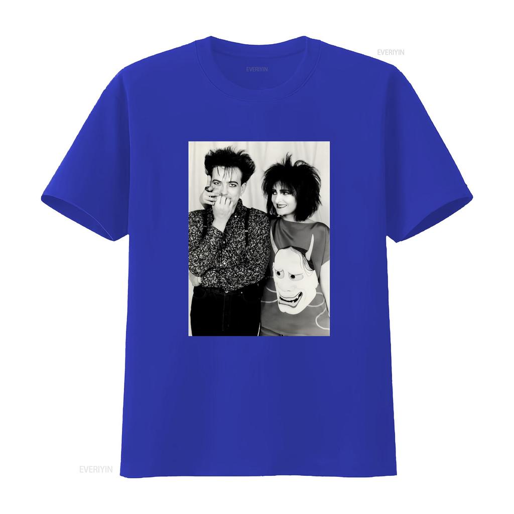 Vintage Robert Smiths and Siouxsie Sioux Print T Shirt Retro Punk Style Fashion vintage Washed Stylish Breathable