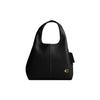 COACH Lana Pebbled Leather One Shoulder Handbag Medium Womens Black