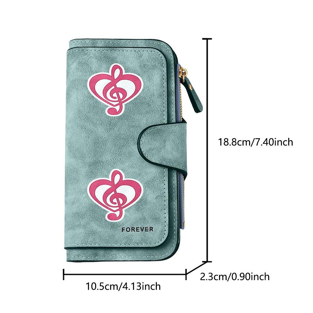 Heart-shaped Musical Note Long Zipper Wallet, Large-capacity Card Holder, Unisex Clutch Bag, Stylish Zippered Coin Purse, Suitable for Daily Use, a
