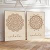 Abstract Mandala Wall Art Yoga Beige Bohemia Prints Inhale Exhale Canvas Painting Posters Line Flower Pictures Living Room