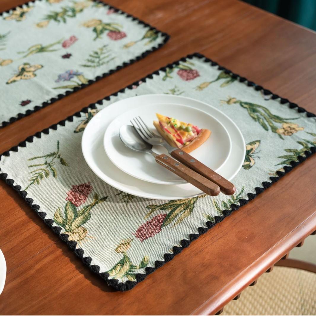 

Плейсмати для обіднього столу Бавовняно-лляні плейсмати Ткані серветки для столу для фермерської кухні Бавовняні серветки 30x45см 30x45cm