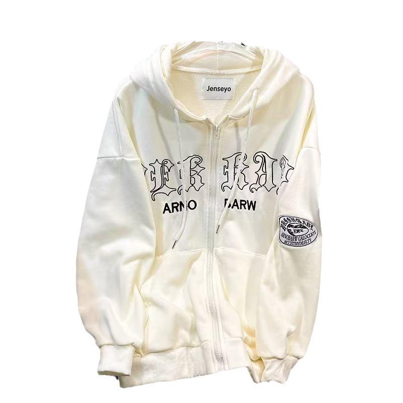 Unisex Amerikanischer Cardigan: Frühlings-/Herbst-Leichtgewichtiger Kapuzenpullover mit Reißverschluss