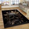 Cartoon Horrible Gothic Skull Flowers Carpet Rug for Home Living Room Bedroom Sofa Doormat Decor,Kid Area Rug Non-slip Floor Mat