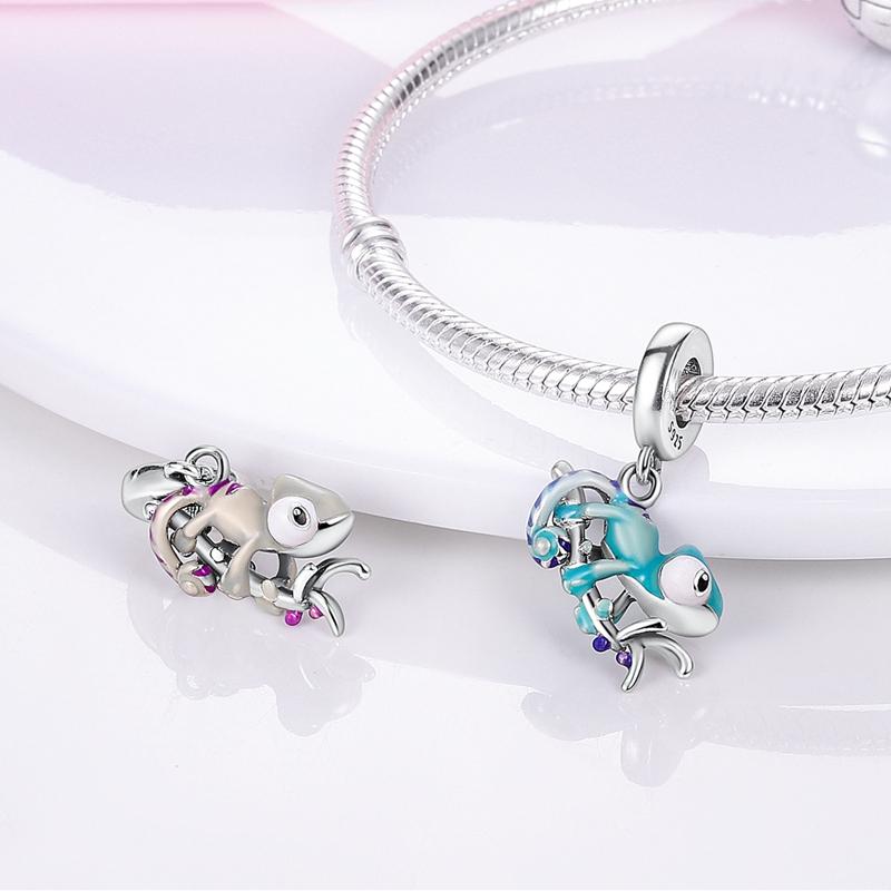 MULA 925 Silver Dinosaur Charms Pendant Beads Fit Original Pan Snake Chain Bracelet DIY For Women Jewelry Gift