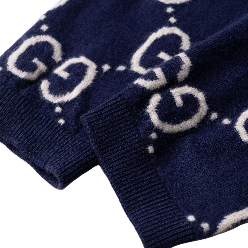 Gucci GG Wool Jacquard Sweater 'Blue Ivory' Men's 692900-XKCC5-4492