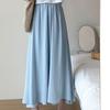 White Ice Silk Skirt Pants for Women In Summer Thin New High Waist Drooping Small Casual Skirt Pants
