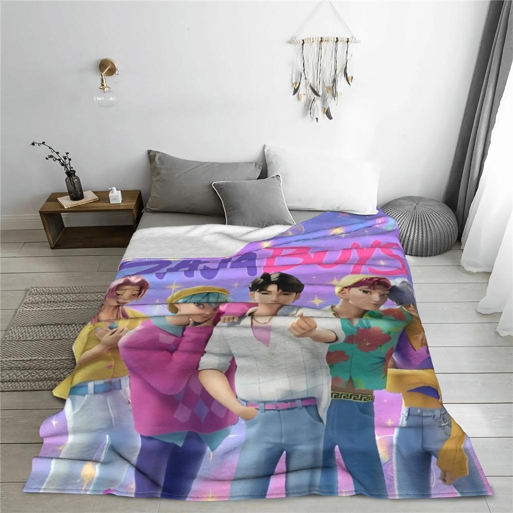 K-Pop Saja Boys Blanket  Warm Soft Fluffy Plush Throw Blanket For Children Couch Chair Sofa Bed Flannel Bedspread Bed Cover