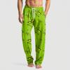 Men's Knitted Fashion Print Pocket Casual Pants Pajama Pants