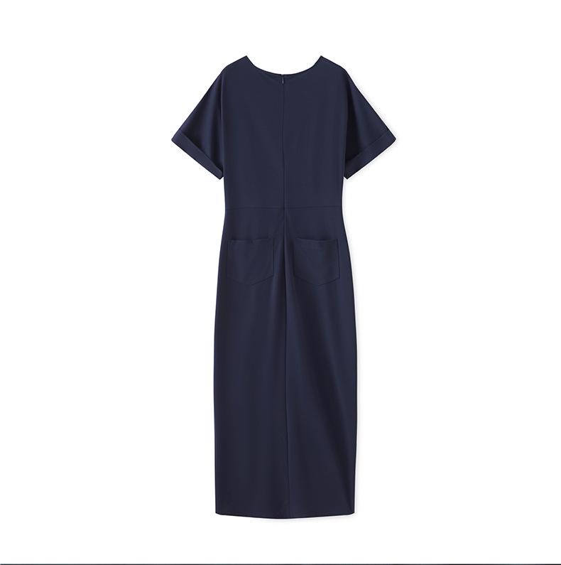 Aura Casual Round Neck Midi Dress – Women's Summer Style