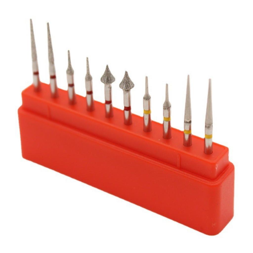 10Pcs Dental Diamond Burs Polishing Set For Teeth Enamel Reduction High Speed Handpiece FG115