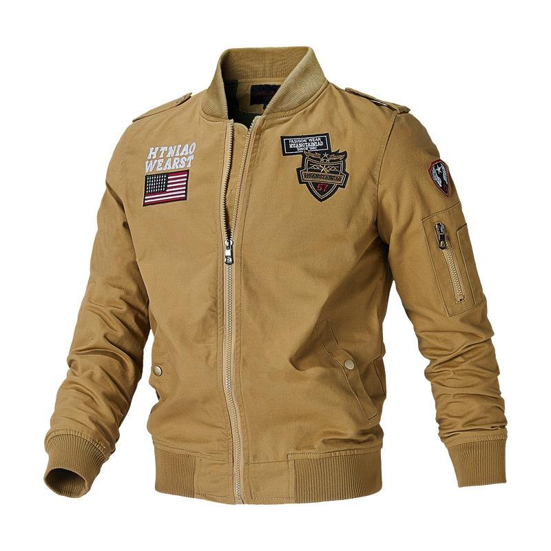 Spring and Autumn New Autumn and Winter Embroidered Air Force Jacket Blue Baseball Jacket Men's Tooling Jacket