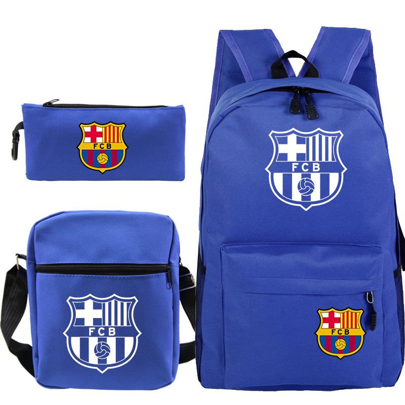 Student Backpack Set of 3 Star Player Print Oxford Cloth Bookbag Shoulder Bag Pencil Case Combo Large Capacity School Bag Gift for Teens