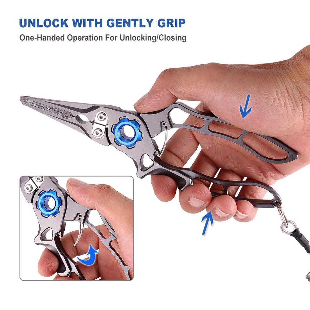 Angling Fishing Pliers Multifunctional Outdoor Fishing Tongs Aluminum Alloy Portable Fishing Pliers Scissors Fishing Supplies