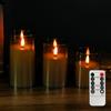 3pcs/set LED Flameless Candles Flickering Light with Remote Control for Festival Wedding Home Party Decor Lighting