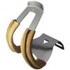 MKS Half Clip Deep Bicycle Toe Clips with Leather - Brown, Small
