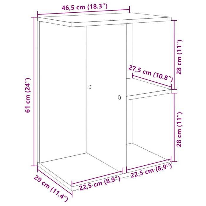VidaXL Bedside Tables 2 Pcs Black Oak 46.5x29x61 Cm Engineered Wood, Nightstand, Bed Table, End Table, Cabinet 858653