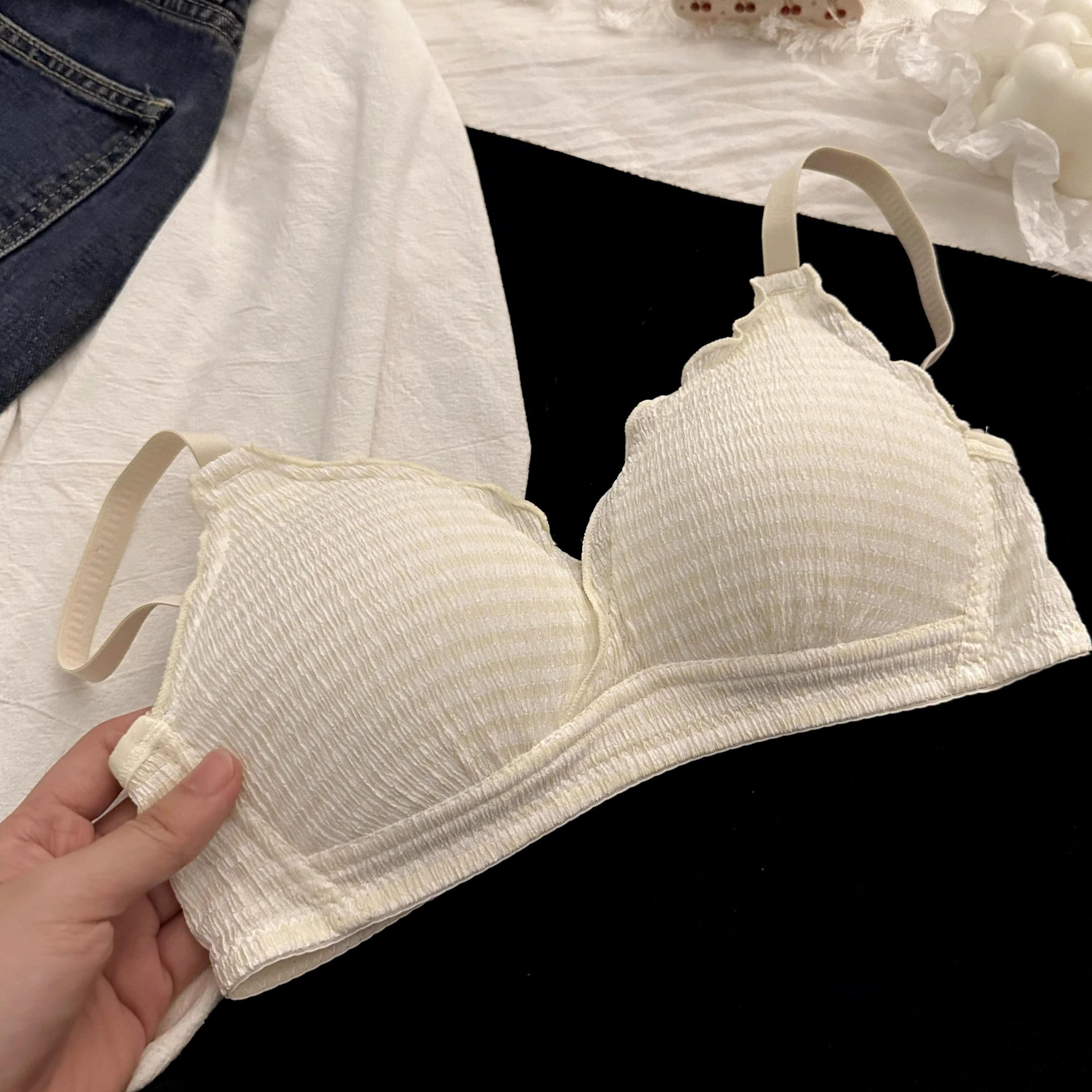 

Студенческий бюстгальтер в японском стиле, тонкий, без косточек, пуш-ап, приподнимающий, удобный, дышащий, милое нижнее белье 32/70