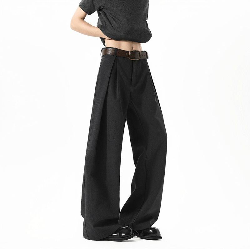 Three-dimensional Pleated Wide-leg Pants A-shaped Silhouette Casual Pants Men's Design Sense Loose Drape Floor Pants