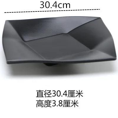 Piatto Nero Opaco Melamina Stoviglie Piatto per Snack Quadrato Plastica Piatto da Cena Forniture da Cucina Girarrosto Commerciale Contorni