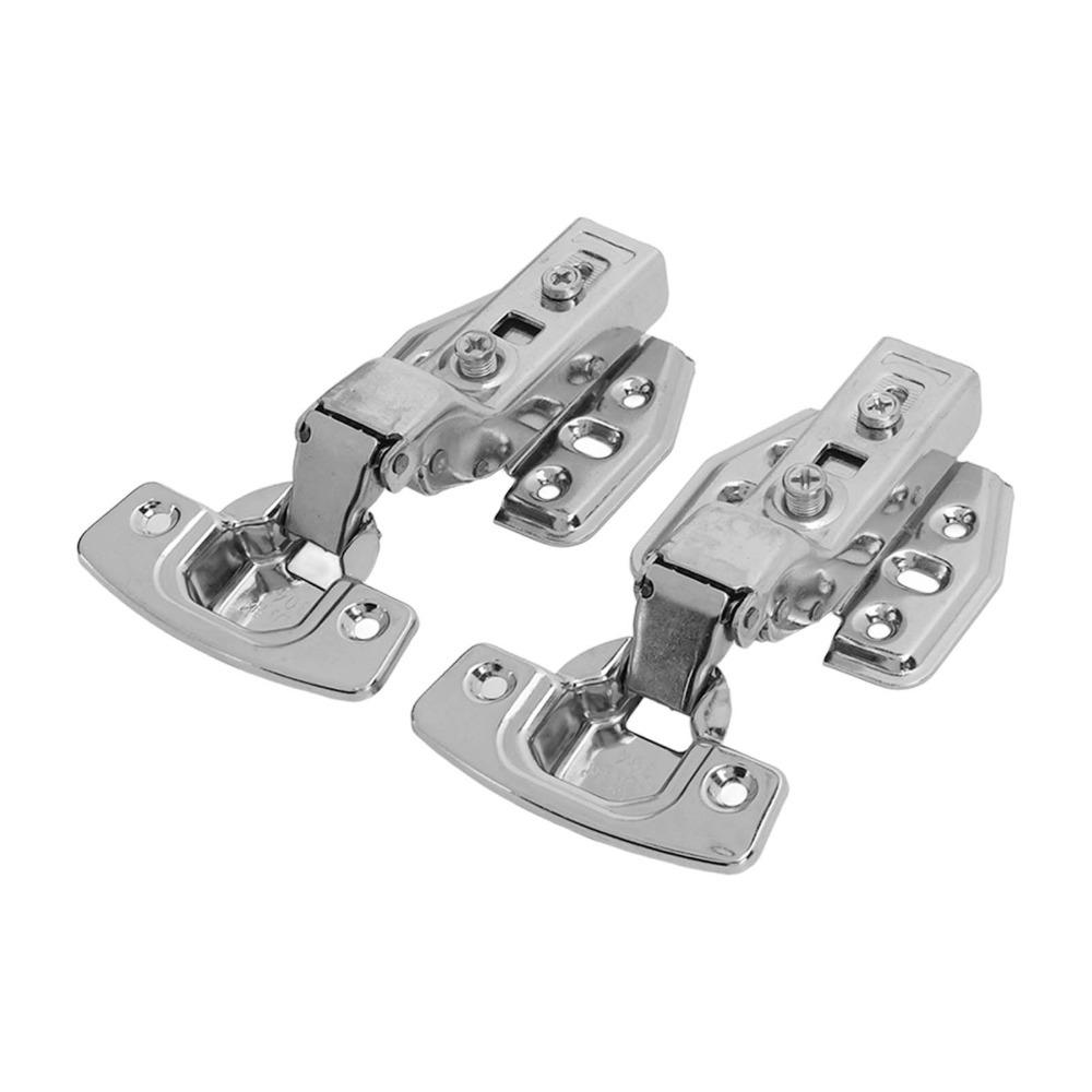 4Pcs Stainless Steel Door Hinge Buffering Damping Hydraulic Hinge Cabinet Hinge Wardrobe Door
