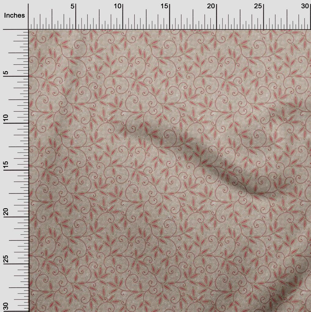 oneOone Cotton Flex Dusty Pink2 Fabric Dotted Floral Dress Material Fabric Print Fabric By The Yard 40 Inch