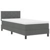 VidaXL Lit à ressorts avec matelas et LED gris foncé 90x190 cm Tissu 3342248