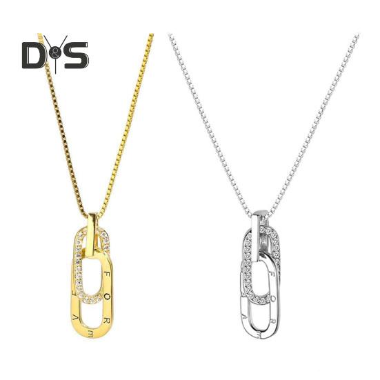 Safety Pin Necklace Copper Paper Clip Pendant Necklace Women Clavicle Choker Jewelry Gift for Anniversary Birthday