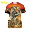 Tiger 3D Cool T-shirt Fashion Men's Animal Art Tiger T-shirt Harajuku Novelty  Hip Hop Unisex  Street Short Sleeve