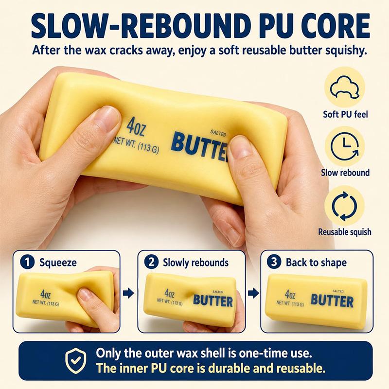 Wax Butter Cheese Toy Crispy Wax Slow Rebound Decompression Toy Bounce Portable Sensory Toy Soft Toys For Home Decoration