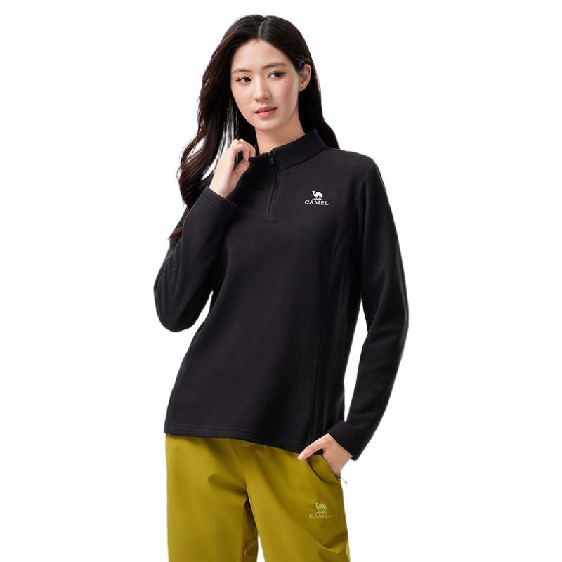 Camel Unisex Stand-Collar Anti-Static Fleece Jacket