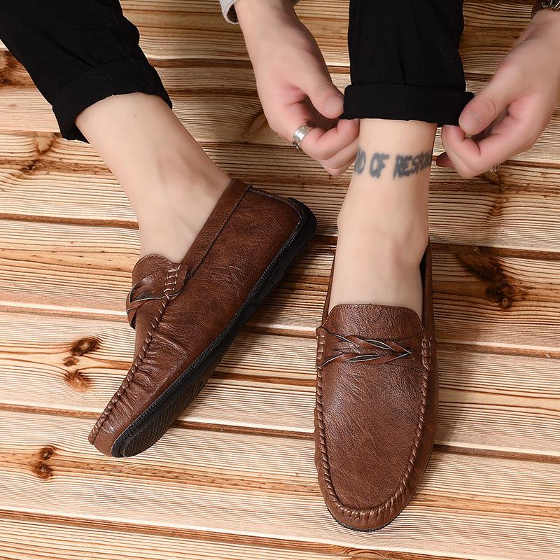 Fashion Classic Men's Italian Loafers Fashion Moccasins Slip on Breathable Footwear Male Driving Soft Shoes Leisure Walk Non-Slip Flats