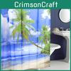 Thick And Durable Polyester Shower Curtain With Stylish Hawaii Beach Coconut Print For Extra Privacy