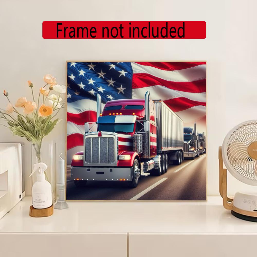 Kenworth 5D Round Diamond Painting Kit Diamond Embroidery Painting Rhinestones Mosaic Frameless Handwork Decoration Arts
