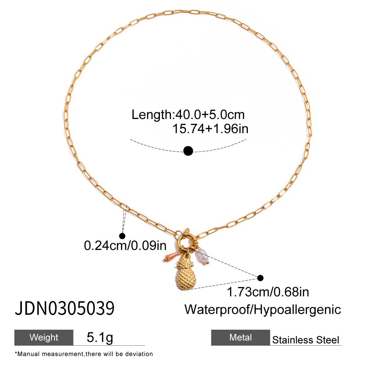 

European and American stainless steel pearl necklace accessories collarbone chain does not fade titanium steel