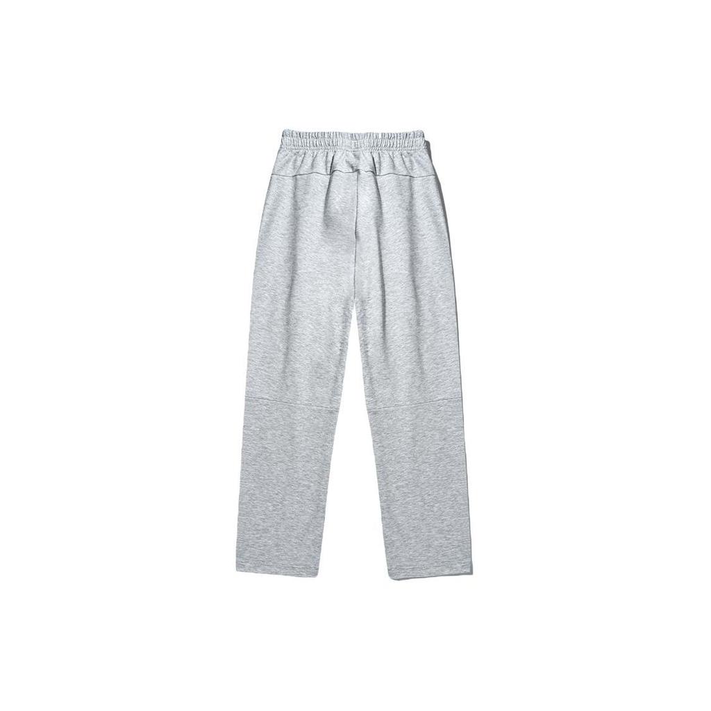 Li Ning Logo Print Casual Elastic Waist Mid Rise Knitted Sports Pants Men bottoms Light-Gray YKLT317-2