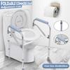 Toilet Foldable Adjustable Commode Chair Closestool Chamber Pot For Elderly Men Silver Stainless Steel Portable Potty Chair
