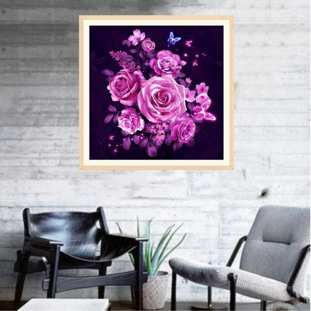 Rose Rhinestone Picture of Crystal Embroidery x30cm