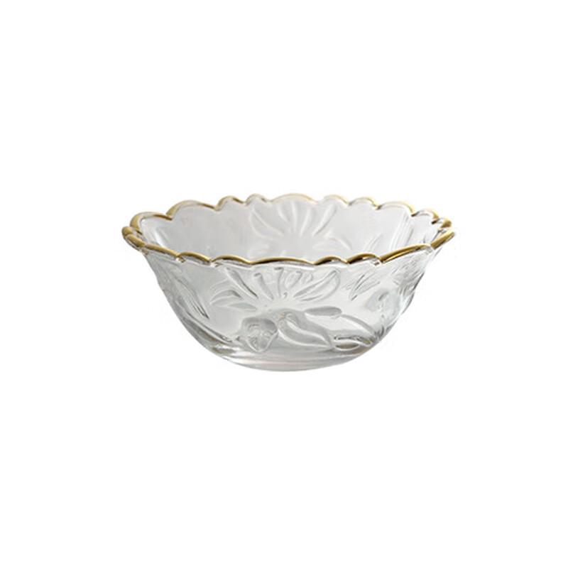 Japanese Style Gold-Rimmed Glass Bowl