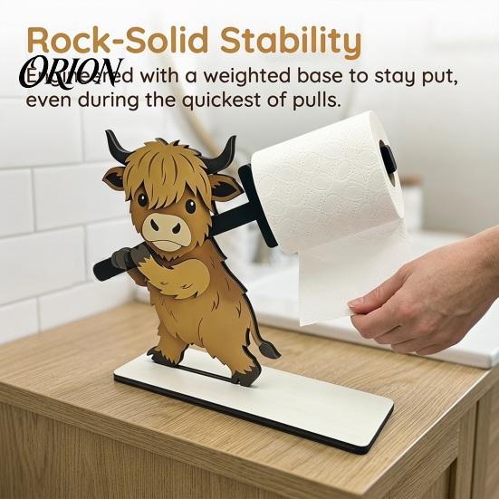 Decorazione Casa Decorativa Regalo Animali Divertenti Portarotolo di Carta Igienica in Legno, Decorazione Bagno Animale 3D, Carino Cartone Animato Stile Rustico Porta Rotolo Autoportante