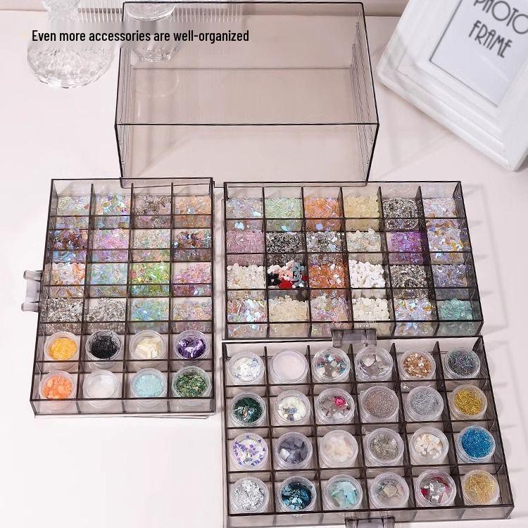 Acrylic Multi-Layer Jewelry & Nail Art Storage Box with Drawers
